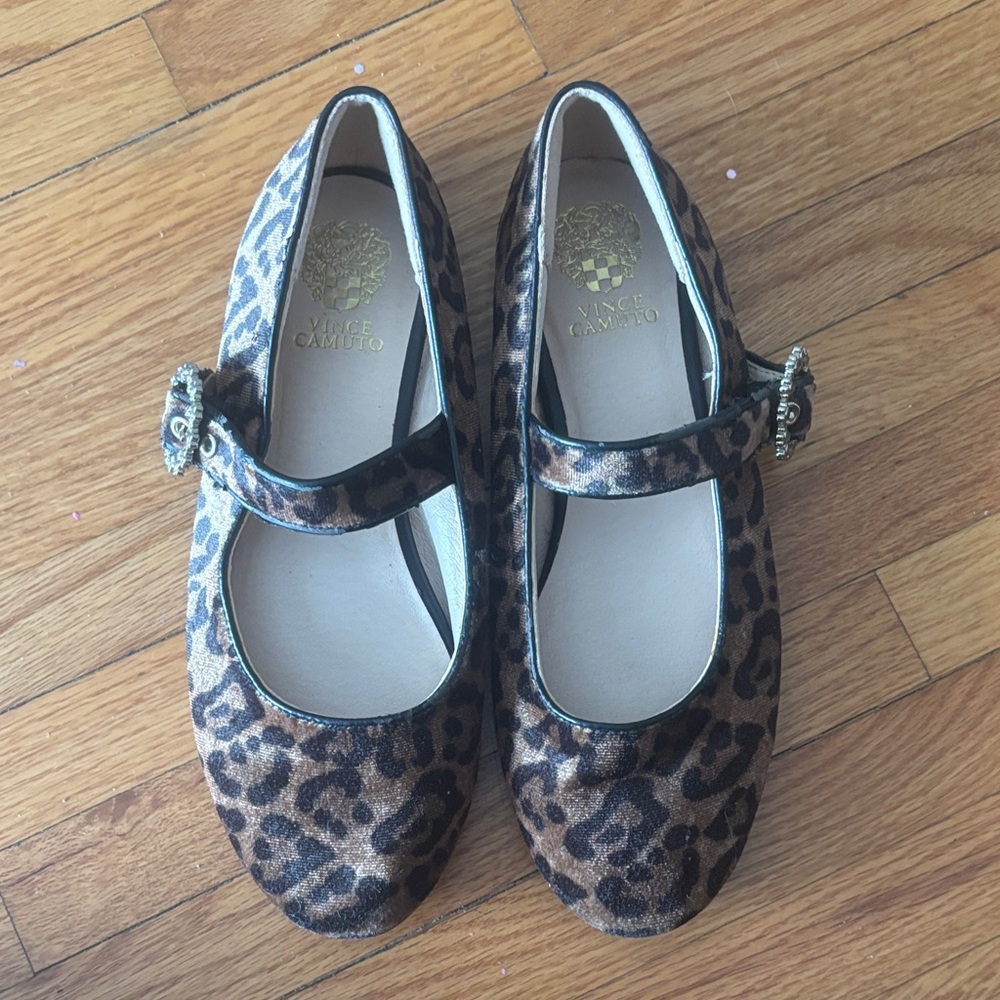 Vince Camuto Brown Leopard Kids Dress Shoes